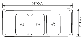 hole needed for this commercial 3 compartment sink to place in counter