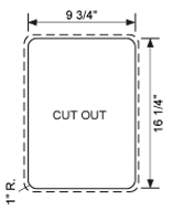 cut out area for hand sink