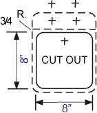hand sink cut out on counter