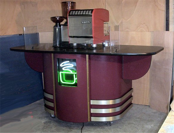 food service and smoothie cart with built in display